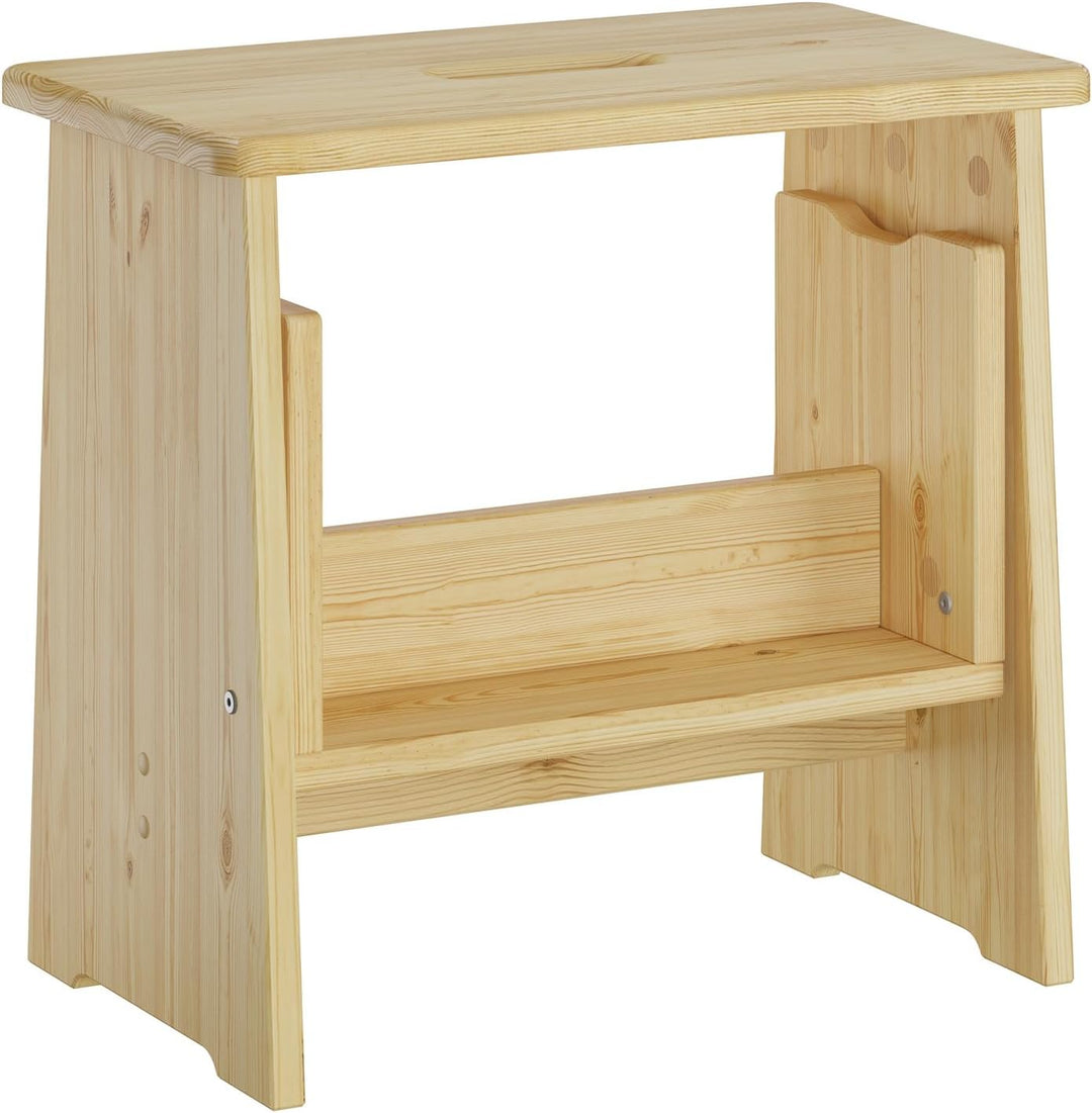 Erst-Holz Stufenhocker Klapphocker Tritthocker klappbar Kiefer Natur oder weiss V-90.92-06 Naturbela
