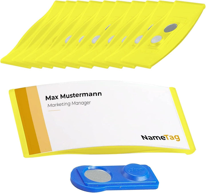 Ironix Namensschilder mit Doppelmagnet, Namensetiketten für Kleidung 75x32mm, Namensschilder Magnet
