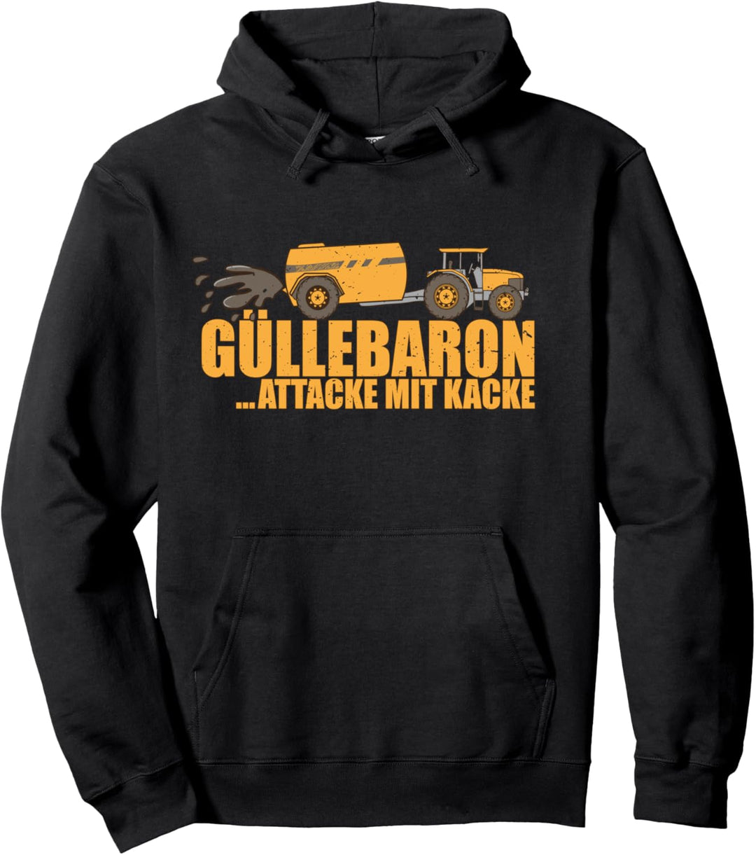 Land Dorf Gülle Güllebaron Attacke mit Kacke lustig Landwirt Pullover Hoodie