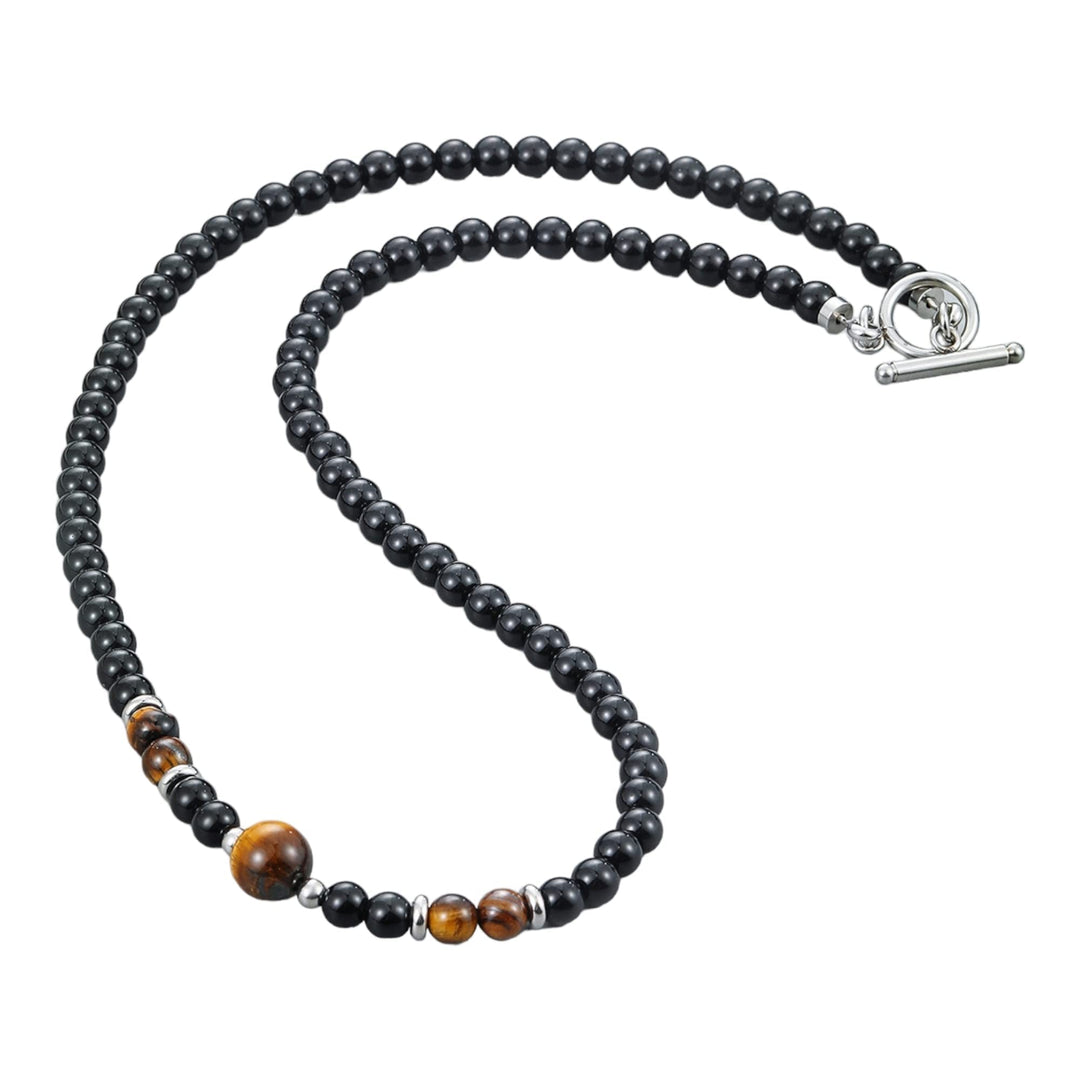 Handgemachte Herren Tigerauge Onyx Perlenkette Kette Natürliche Edelsteine Heilung Kristallschmuck (