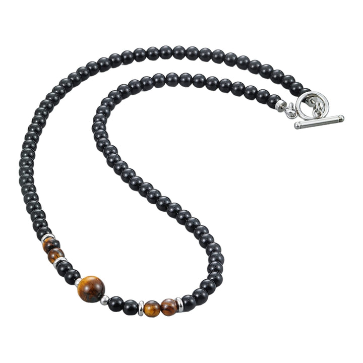 Handgemachte Herren Tigerauge Onyx Perlenkette Kette Natürliche Edelsteine Heilung Kristallschmuck (