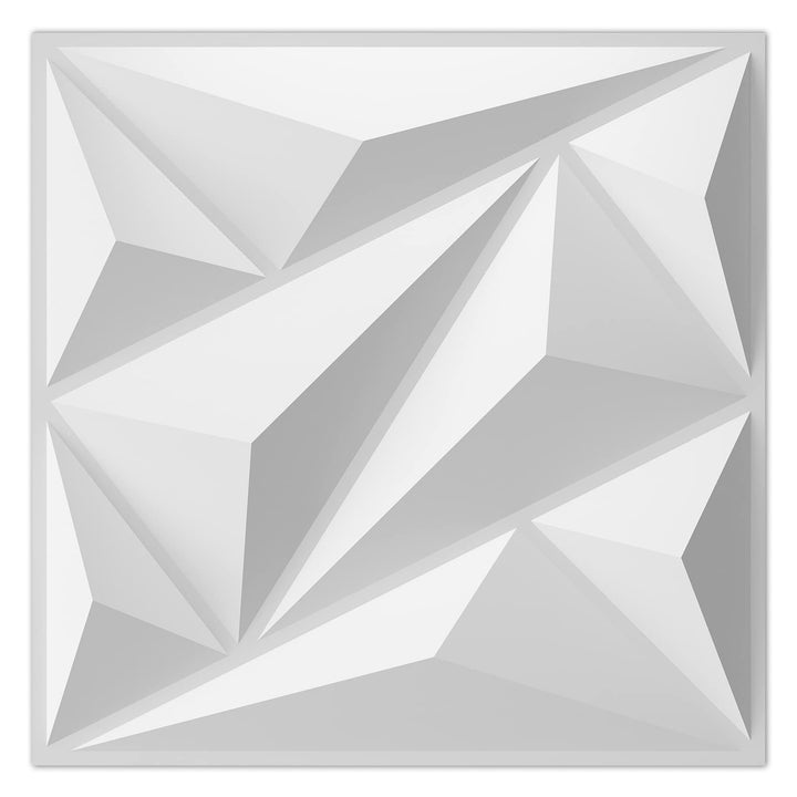 Art3dwallpanels PVC 3D Wandpaneel Diamant für Innenwand Dekor in Weiss, 3D Strukturierte Wandpaneele