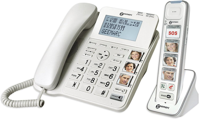 Geemarc AmpliDECT COMBI PHOTO 295 Combo Seniorentelefon schnurgebunden (+Anrufbeantworter+ ) und Zus