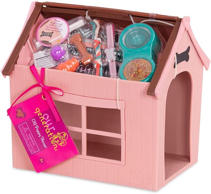 Our Generation - OG-Hundehaus - Hundehaus Spielset - Haustierspielzeug - 46 cm Puppe Zubehör - Vorge