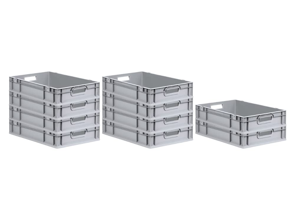 PROREGAL SuperSparSet10x Eurobox NextGen Grip | HxBxT 12x40x60cm | Griffe offen | Glatter Boden | Gr