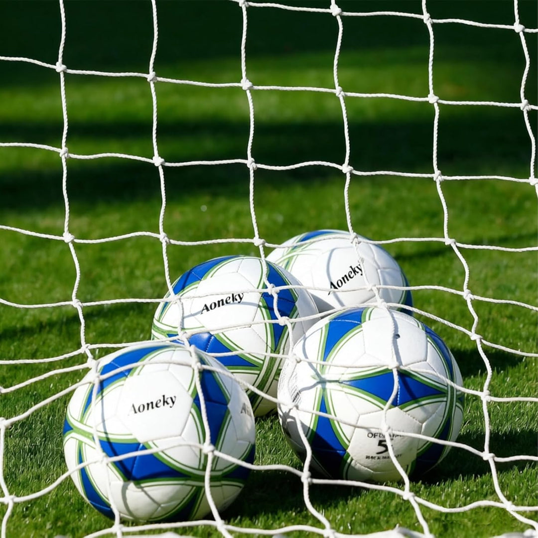 Aoneky Fussballnetz 7,3x2,4M /5,5x2,1M/3,6x1,8M/ 3x2M/ 2,4x1,8m/1,8x1,2M, 3mm/2.5mm/2mm PE Tornetze,