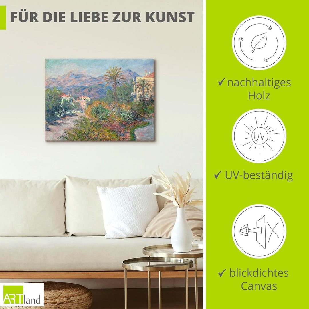 ARTland Leinwandbilder Wandbild Bild auf Leinwand 60x45 cm Wanddeko Landschaften Strasse Pflanzen Pa