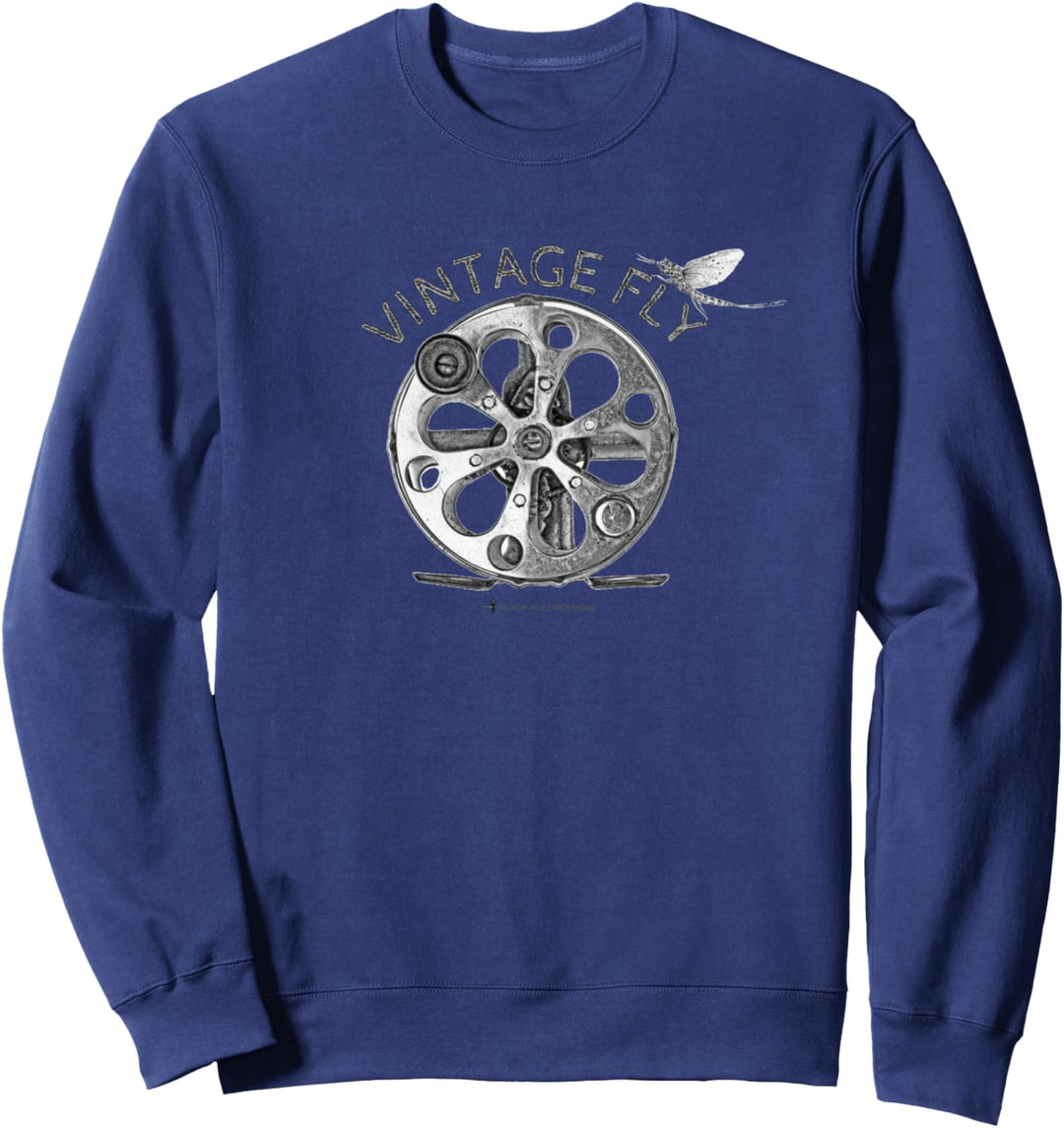 Vintage Fly Fishing Reel Mayfly Tenkara Fly Tying Sweatshirt