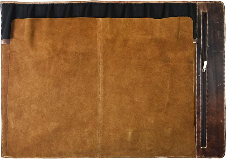 Ledermesserrolle Aufbewahrungstasche | Elastisch und erweiterbar 10 Taschen | Verstellbarer/Abnehmba