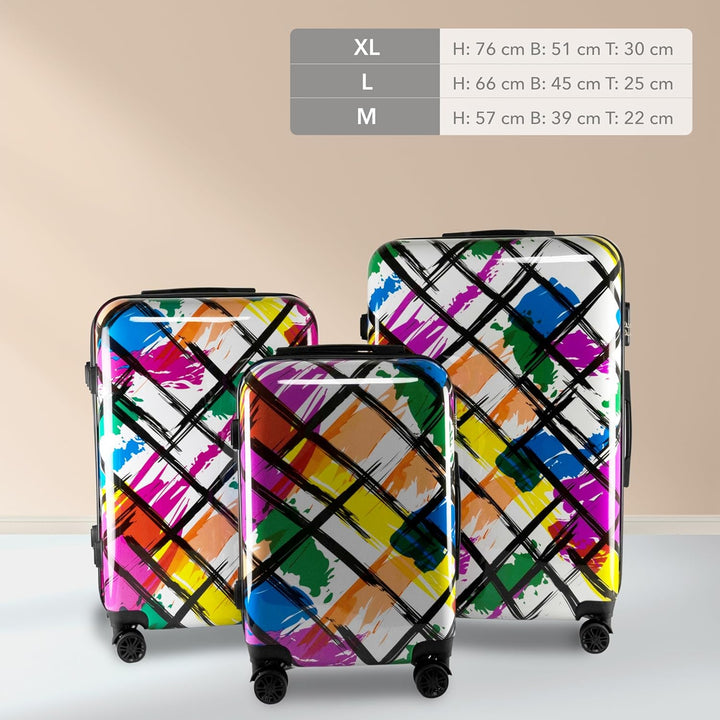 Xonic Design Reisekoffer - Hartschalen-Koffer mit 360° Leichtlauf-Rollen - hochwertiger Trolley mit