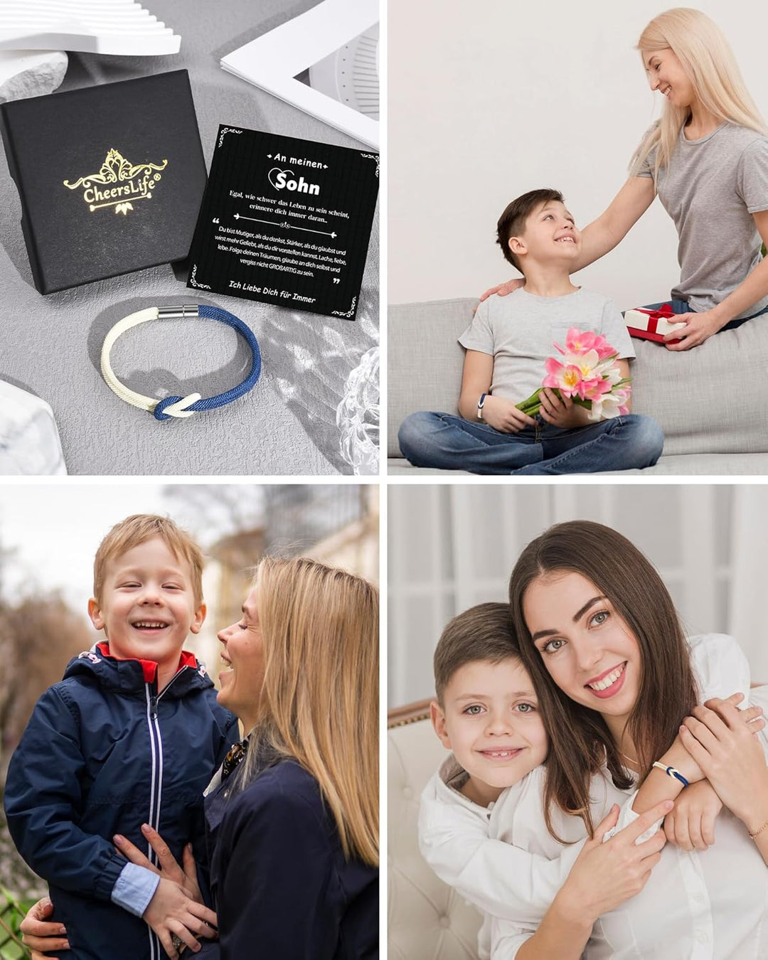 CheersLife Geschenk für Sohn An Meinen Sohn Armband von Mama Papa Geschenke 18. 13. Geburtstag Junge