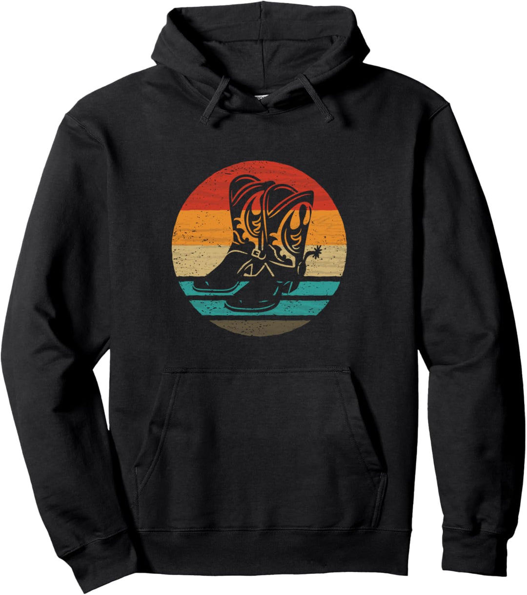 Cowboy Stiefel Retro Style Vintage Pullover Hoodie