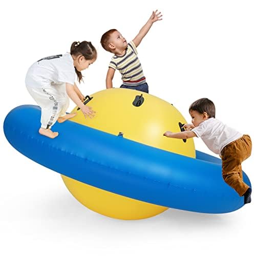 FANTASK Aufblasbare Kuppelwippe für Kinder, 223 cm grosse Kinderwippe zum Rollen, Neigen, Klettern &