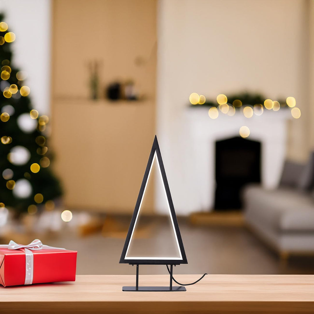 Carlo Milano LED Licht: Design-Metall-Weihnachtsbaum, 67 LEDs, 36 cm Höhe, 2 m USB-Stromkabel (Weihn