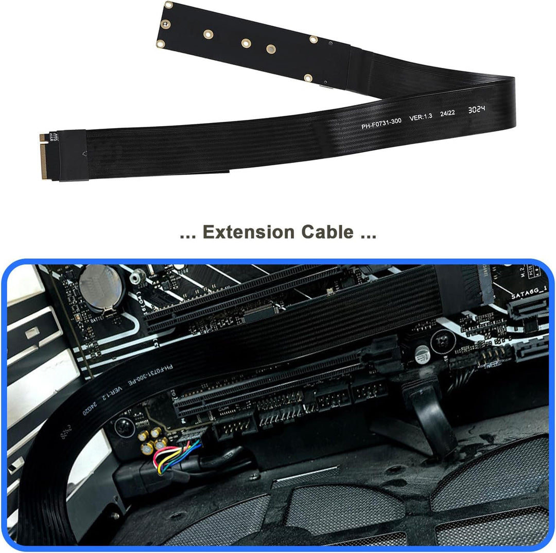 eMagTech NGFF M-Key NVME Stecker auf Buchse PCI-E 4.0 Verlängerungskabel für Motherboard SSD 2230 22