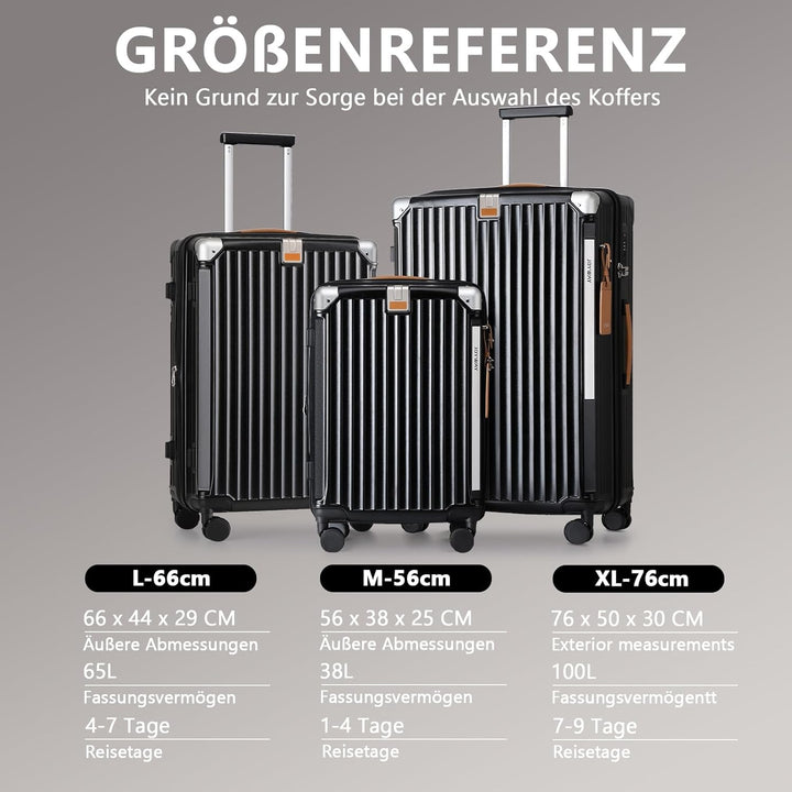 Joyway Kofferset 3 Teilig Hartschale Leicht ABS Reisekoffer von Trolley Handgepäck Sets mit TSA Schl