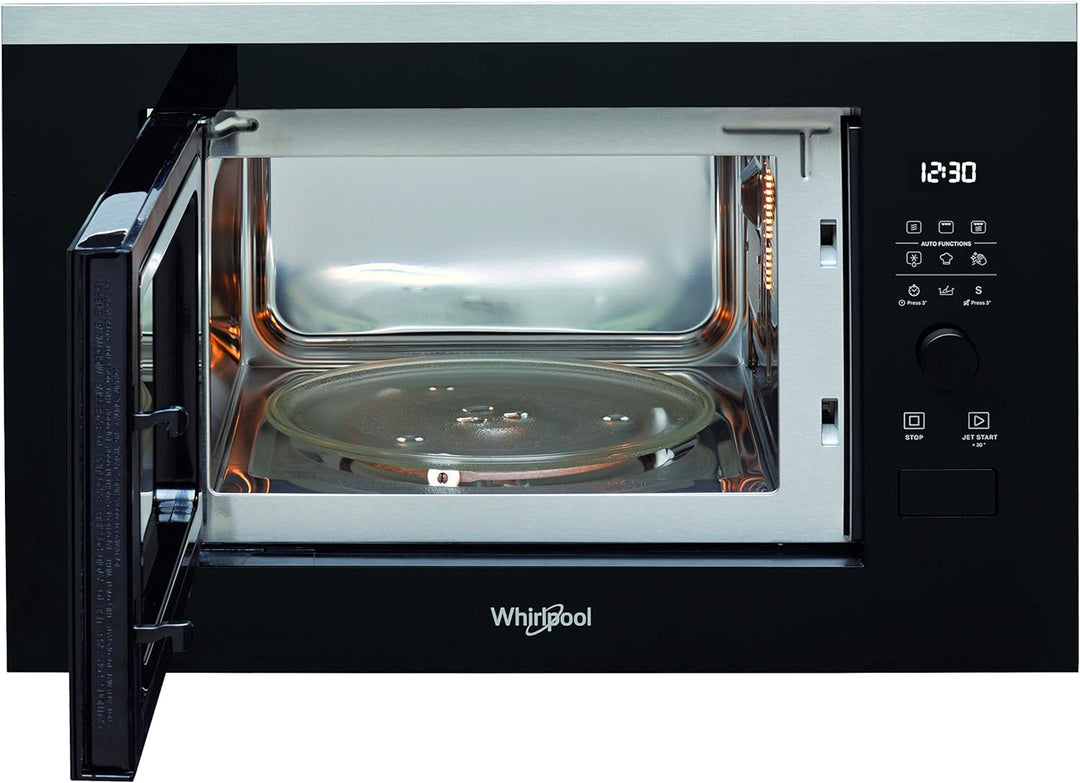 Whirlpool - Integrierte Mikrowelle WMF250G schwarz, 25 l, 900 W, Drehteller 28 cm, 7 Leistungsstufen