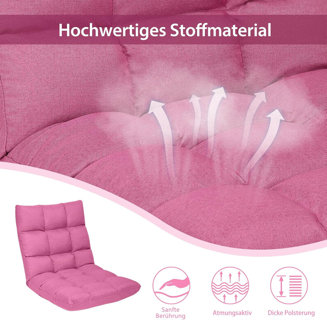 GOPLUS Bodenstuhl, Bodensofa mit Rückenlehne, Bodensessel mit Schlaffunktion, Floor Chair, Lazy Sofa