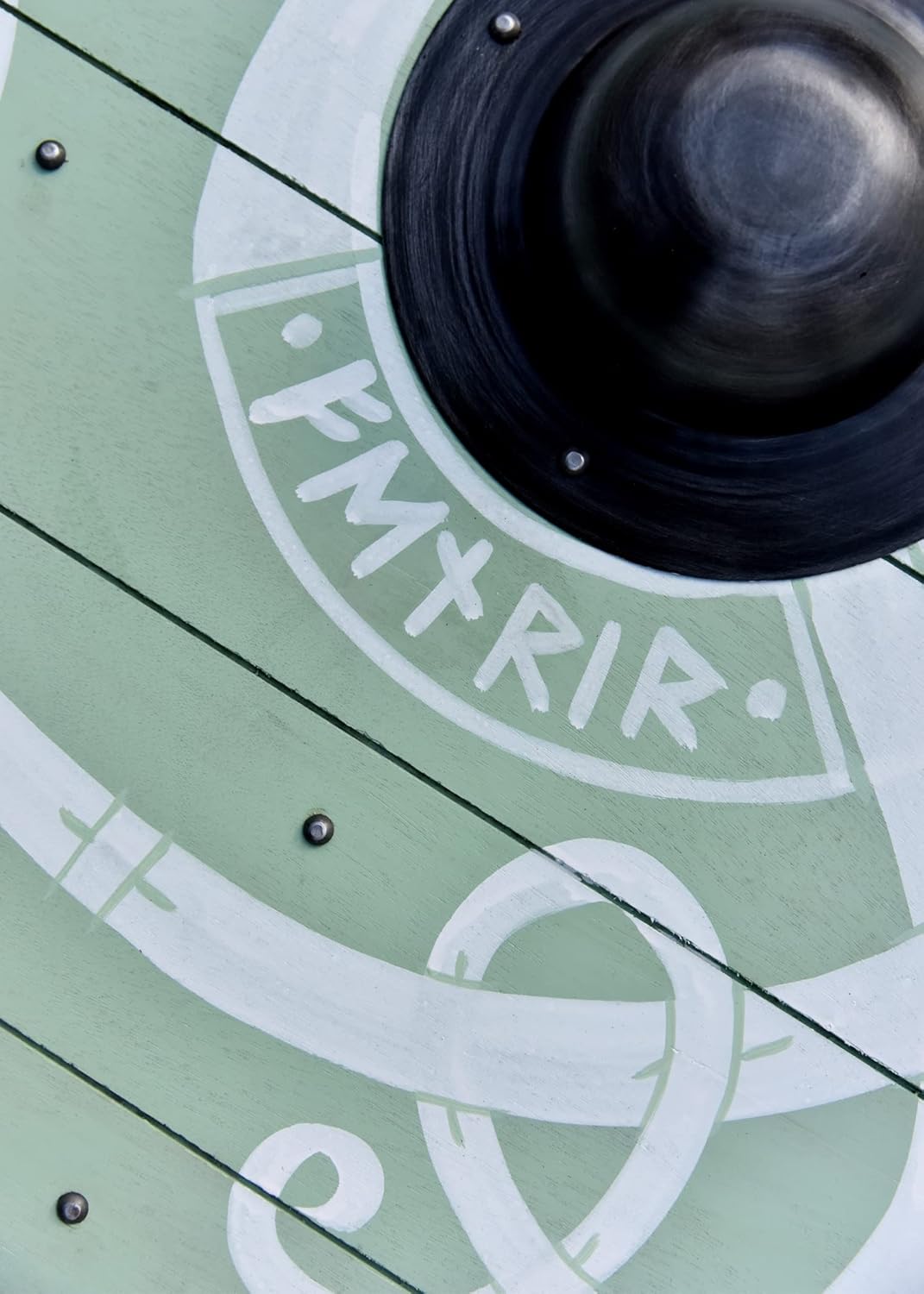 Battle-Merchant | Rundschild mit Fenrir-Motiv | handbemalter Wikingerschild aus Holz | 80cm (31,5 Zo