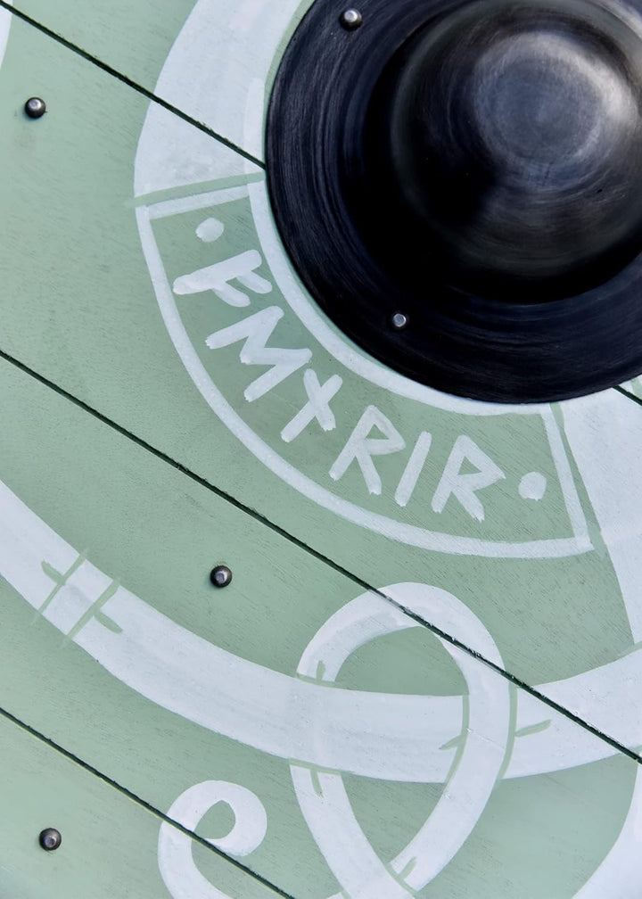 Battle-Merchant | Rundschild mit Fenrir-Motiv | handbemalter Wikingerschild aus Holz | 80cm (31,5 Zo