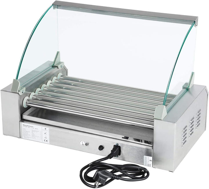 Royal Catering Hot Dog Grill Hot Dog Maschine Hot Dog Maker (7 Rollen, Platz für 12 Würstchen, 1.400
