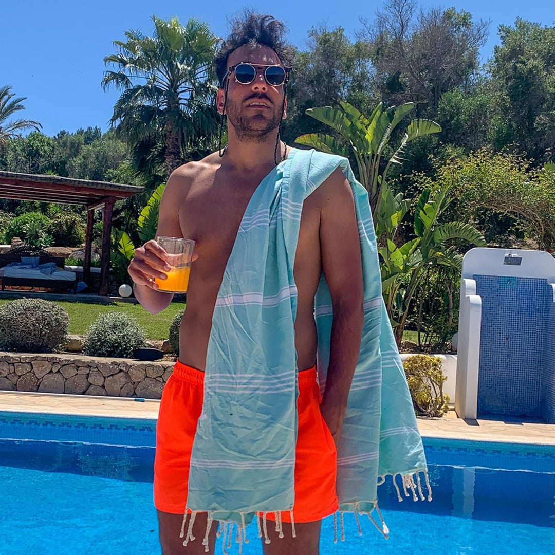 SOLTAKO Fouta Bali Premium XXL, Aqua, 200/200cm, Aqua 200/200cm