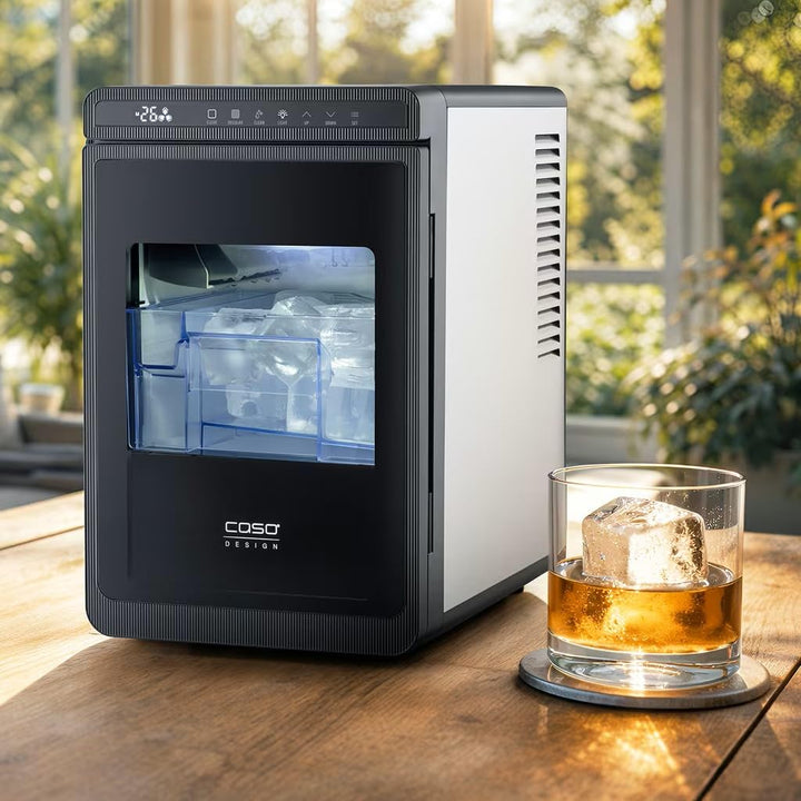 CASO Clear Ice Advanced Eiswürfelbereiter mit Kompressor – Leise 48 dB, klare &amp; matte Eiswürfel, 8–1