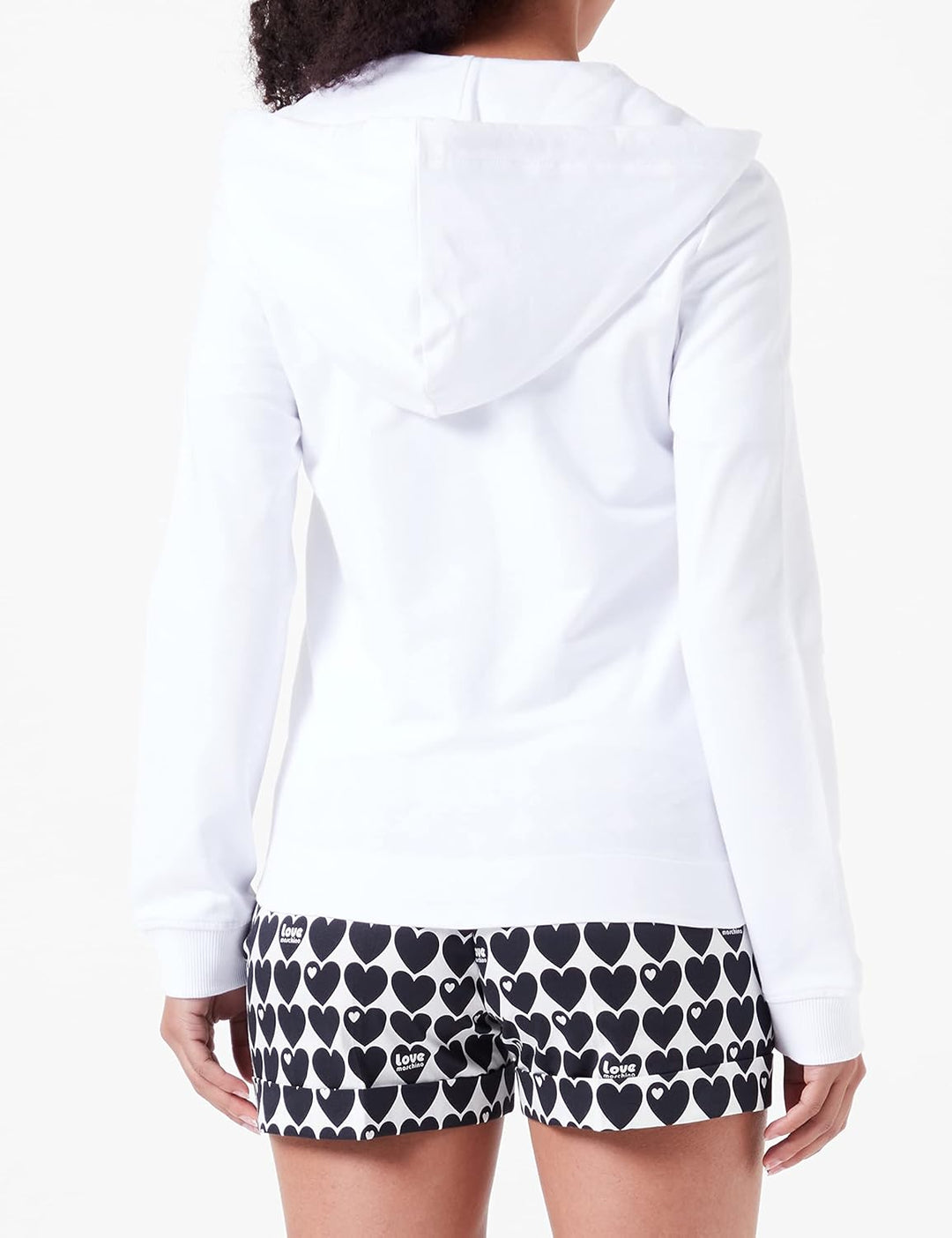 Love Moschino Damen Zippered Hoodie Jacket 42 Optical White, 42 Optical White