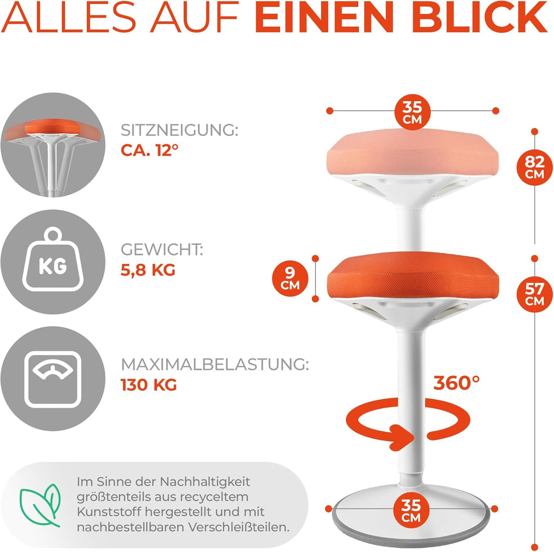 SMART-Sitzen: Bürohocker | Hocker | Sitzhocker ergonomisch für Arbeit & Freizeit | Ergonomischer Hoc