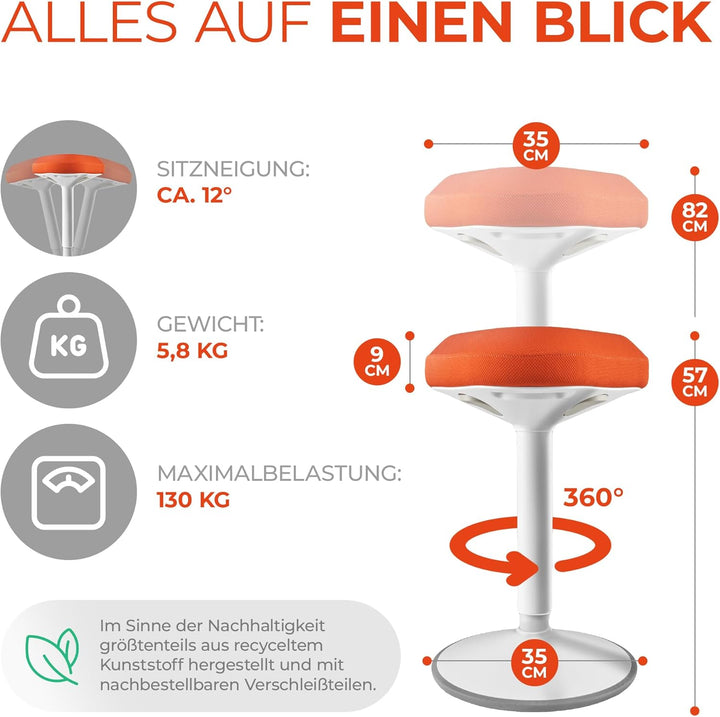 SMART-Sitzen: Bürohocker | Hocker | Sitzhocker ergonomisch für Arbeit & Freizeit | Ergonomischer Hoc
