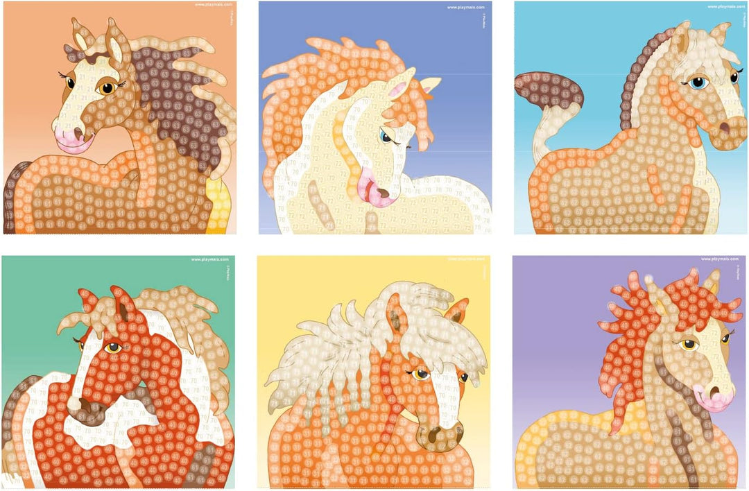 Playmais TRENDY MOSAIC Horse Kreativ-Set zum Basteln für Kinder ab 6 Jahren | Über 3.000 Stück &amp; 6 M
