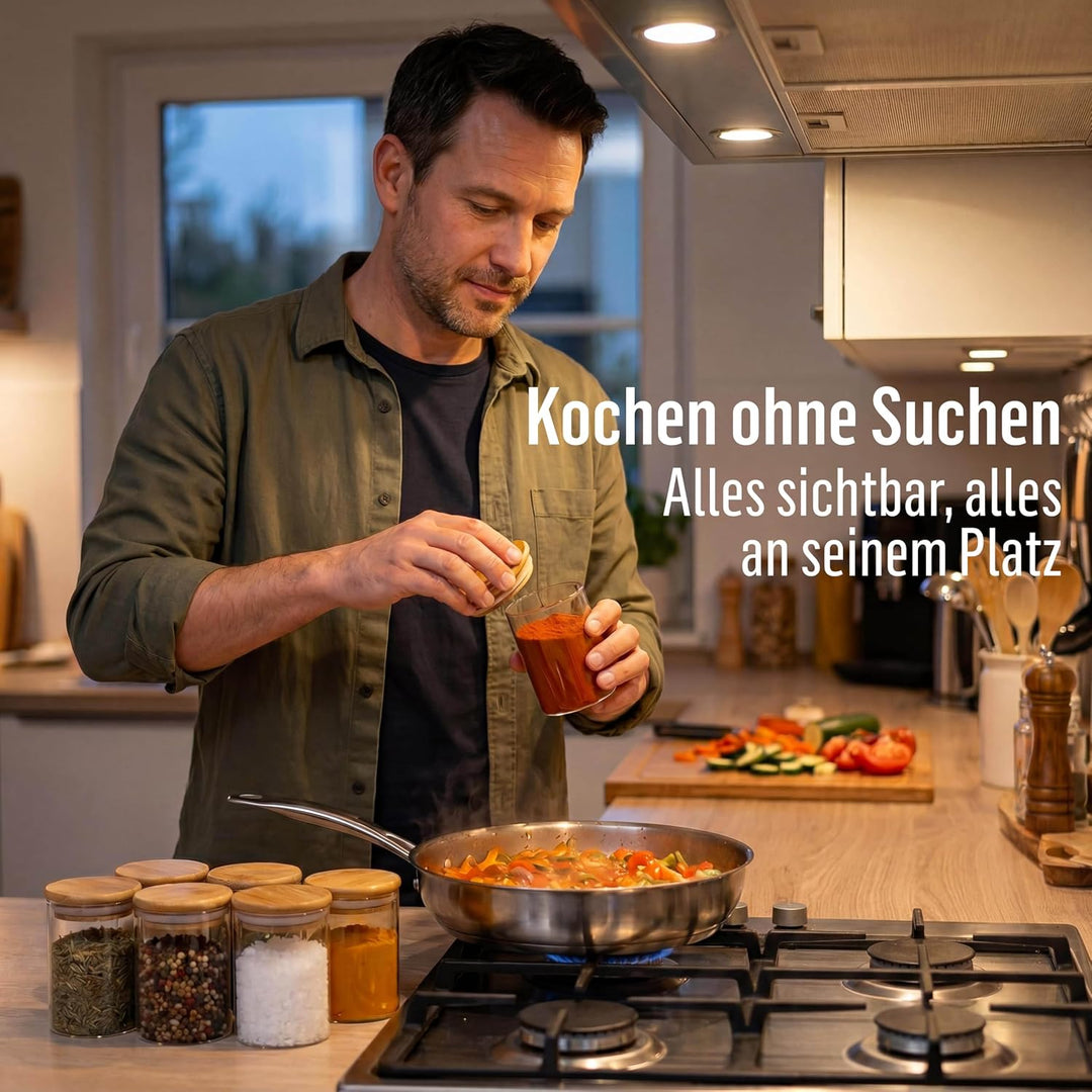 Deco Haus Gewürzgläser Set 10er - Gewürzdosen Set aus Glas - Vorratsgläser Set für Deine Gewürze Auf