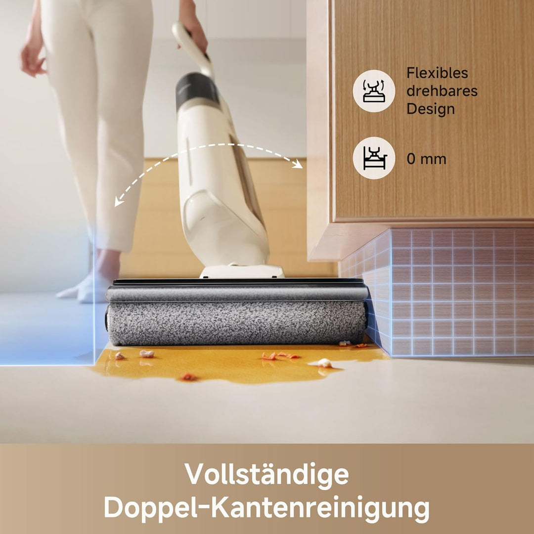 Mova K30 Nass- und Trockensauger, 18.000 Pa Saugkraft, 180°-Reichweite mit flachem Design, Doppel-Ka