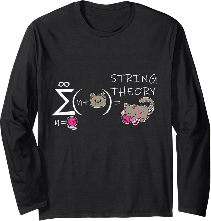 String Theorie Kätzchen Wissenschaft Physik Labor Katze Langarmshirt