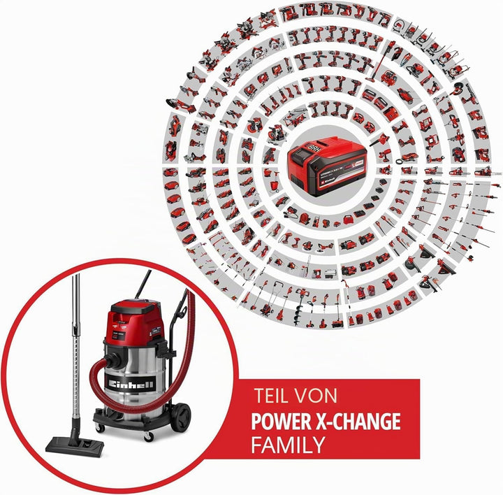 Einhell Akku-Nass-Trockensauger TE-VC 36/30 Li S-Solo Power X-Change (Li-Ion, 36 V, ECO/BOOST-Mode,