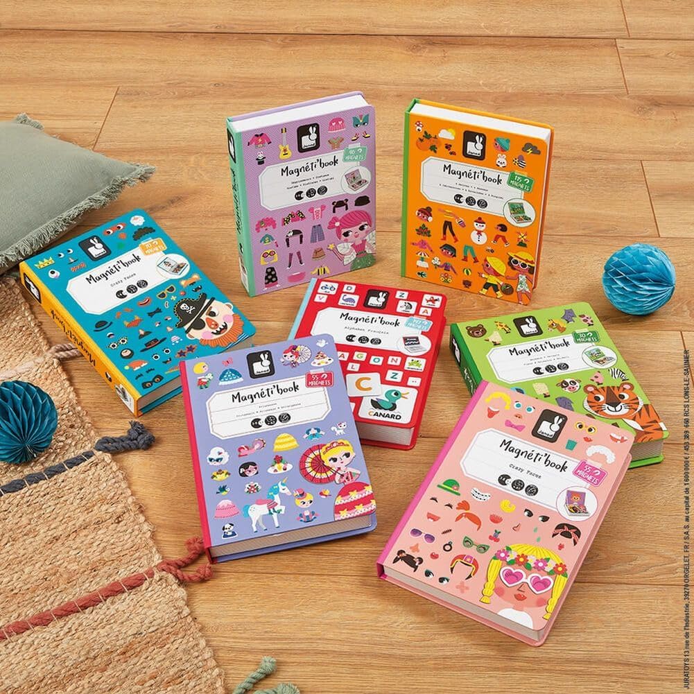 Janod - MagnetiBook Animals - Part Educational Magnetic Game Teaches Fine Motor Skills and Imaginati