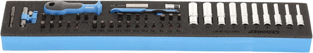 GEDORE Steckschlüssel-Sortiment 1/4 Zoll in Check-Tool-Modul, 1 Stück, 1500 CTD-20 BIT