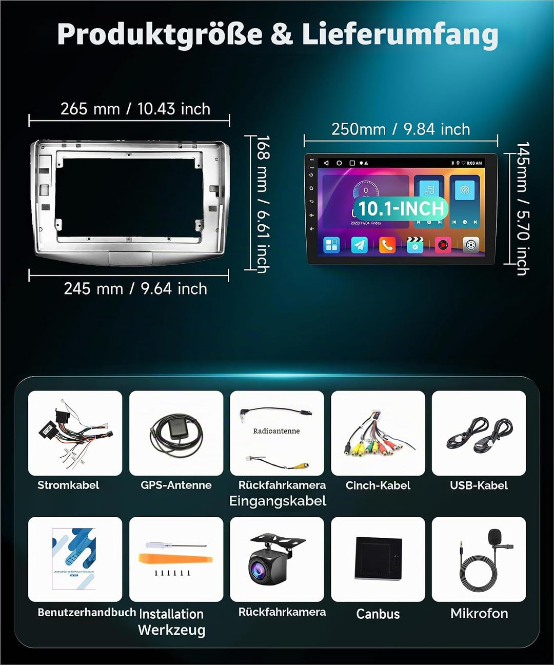 2G&amp;64G VECHTEL 10.1" Bluetooth-Autoradio für VW Magotan/CC 2010-2014 Passat B7/B6 2010-2015 Carplay
