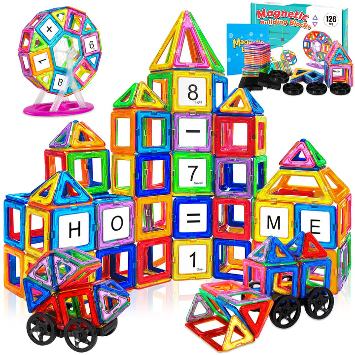 126 Teile Magnetische Bausteine, Magnetspielzeug Magnete für Kinder, Lustiges Pädagogisches Bauspiel
