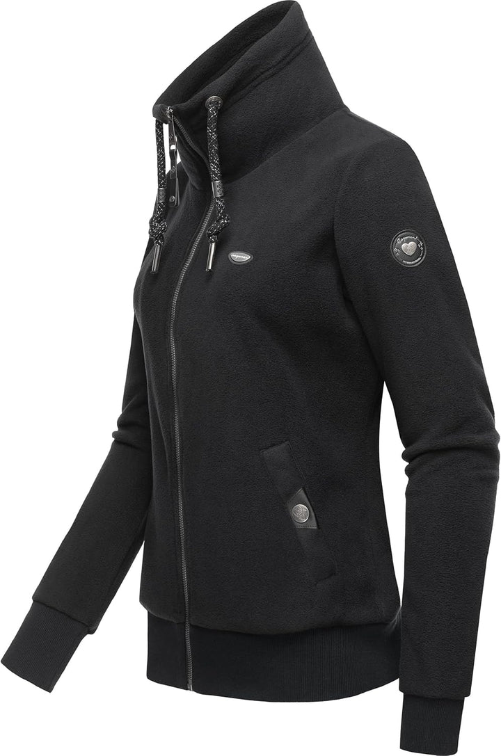 Ragwear Damen Zip-Hoodie Kapuzenjacke Sweatjacke Rylie Fleece Zip Solid XS-XXL M Schwarz, M Schwarz