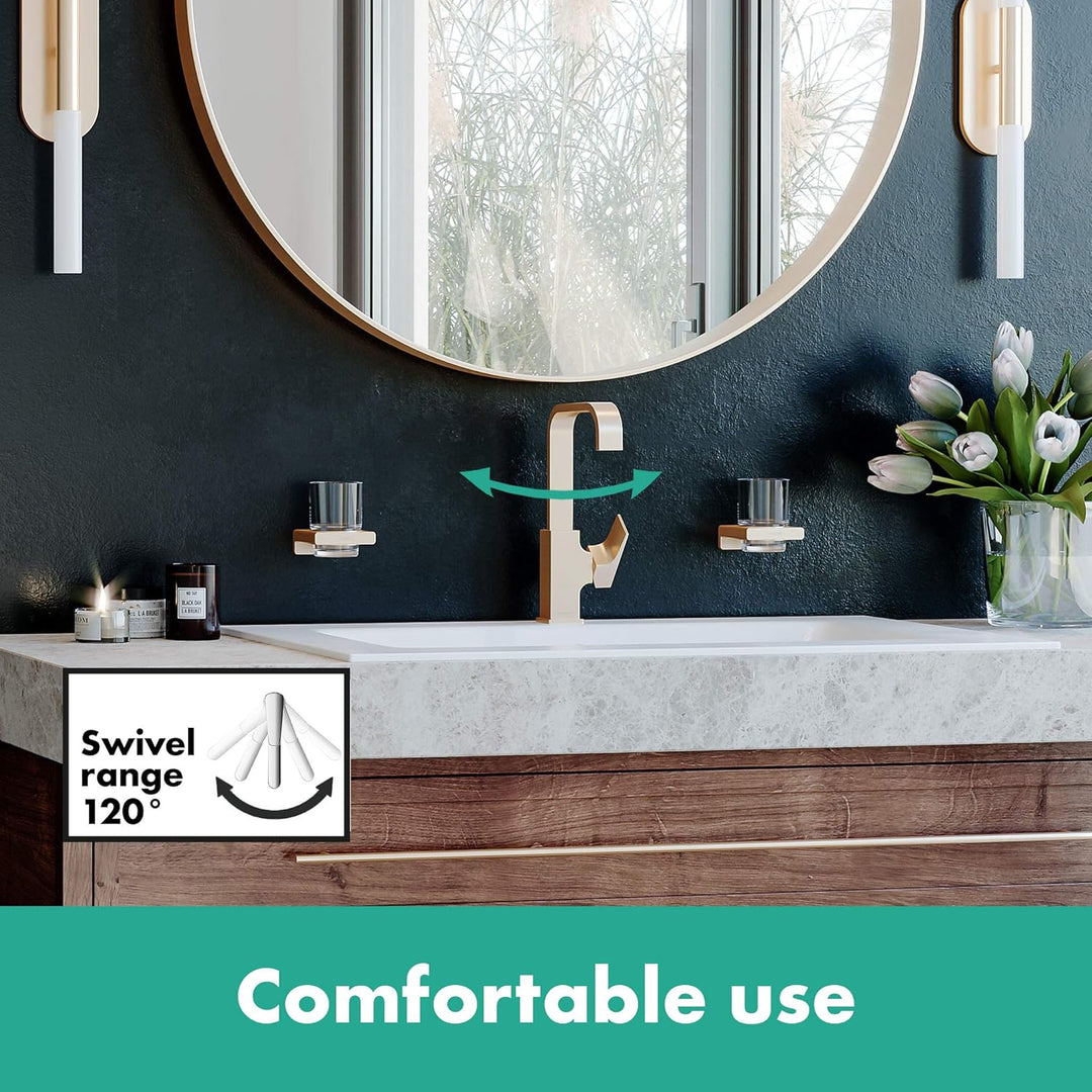 hansgrohe Wasserhahn Metropol, wassersparende Armatur mit Komfort-Höhe 230mm mit Push-Open Ablaufgar