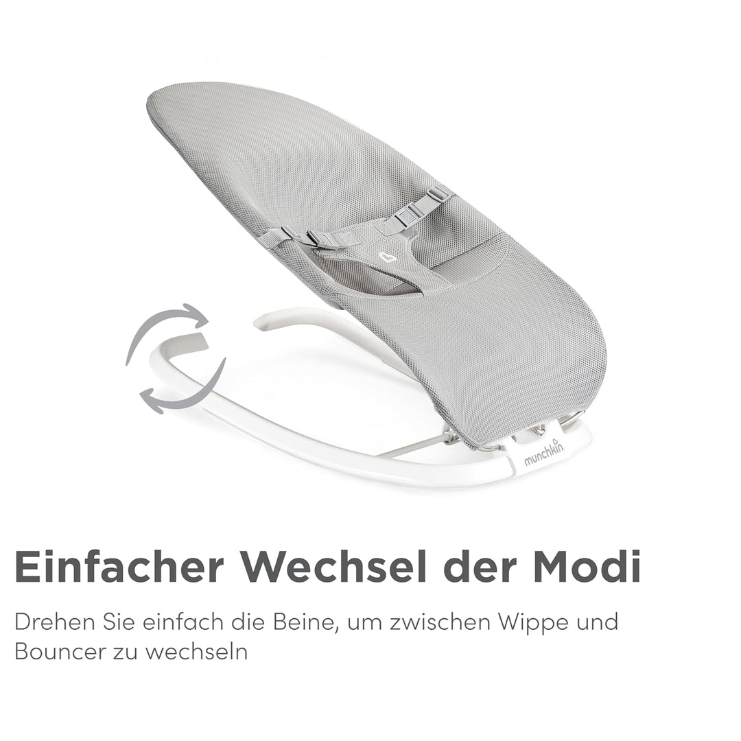 Munchkin 2-in-1 Spring Baby Bouncer & Rocker | Baby Swing with 3 Recline Positions | Baby Bouncer fr
