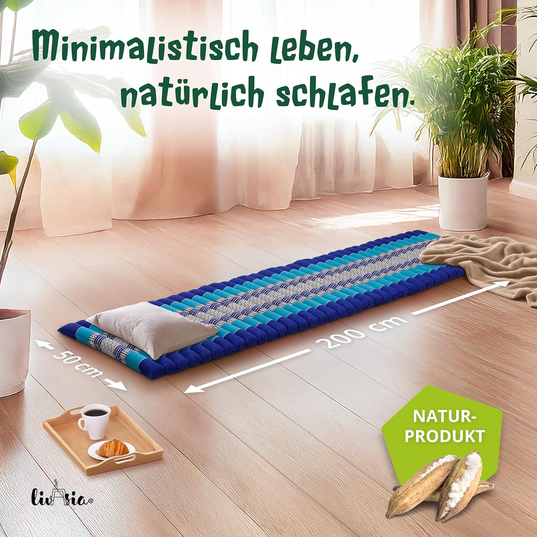 livasia Rollmatte Rollmatratze L-200x110x4,5cm, Gästebett Gästematratze 1 Person, Reisebett Kofferra