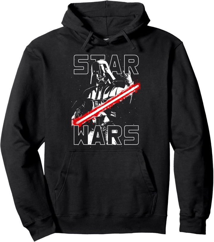 Star Wars Darth Vader Large Lightsaber Faded Portrait Pullover Hoodie