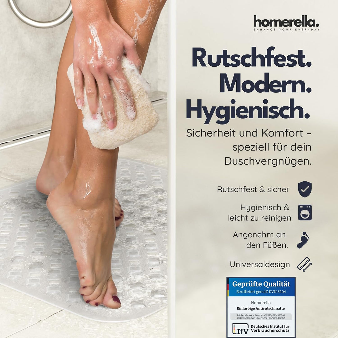 homerella© Duschmatte rutschfest 53x53cm, INKL. AUFHÄNGUNG, Antirutschmatte Dusche, schimmelresisten