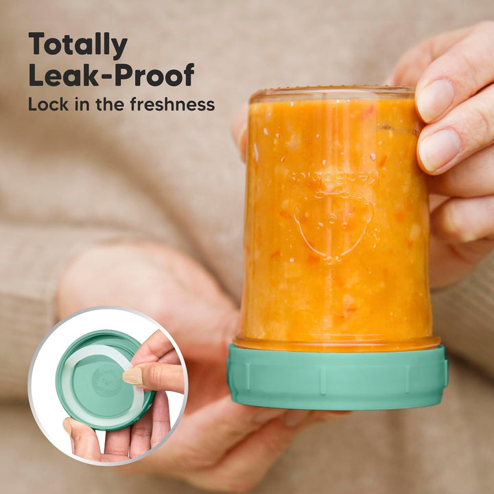 KeaBabies 8er-Pack Babynahrung Aufbewahrung Glas - Leckfest, Mikrowellengeeignet Baby Nahrungsbehält