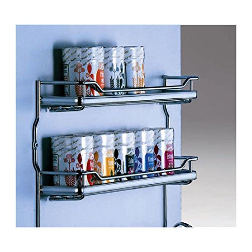 Gewürzbord 3-etagig in Chromoptik für Rahmentüren B 530 mm x H 285 mm zum Anschrauben Gewürzregal fü