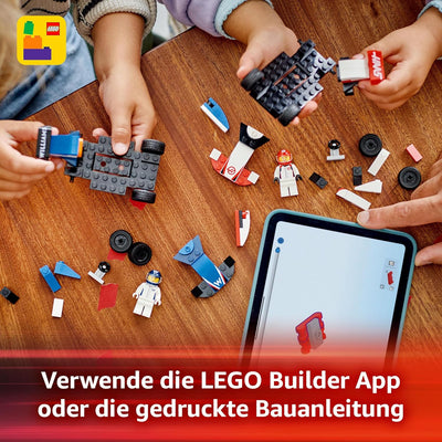 LEGO City F1 Williams Racing und Haas F1 Rennautos - Formel 1 Spielzeug mit baubaren Autos und 2 Ren