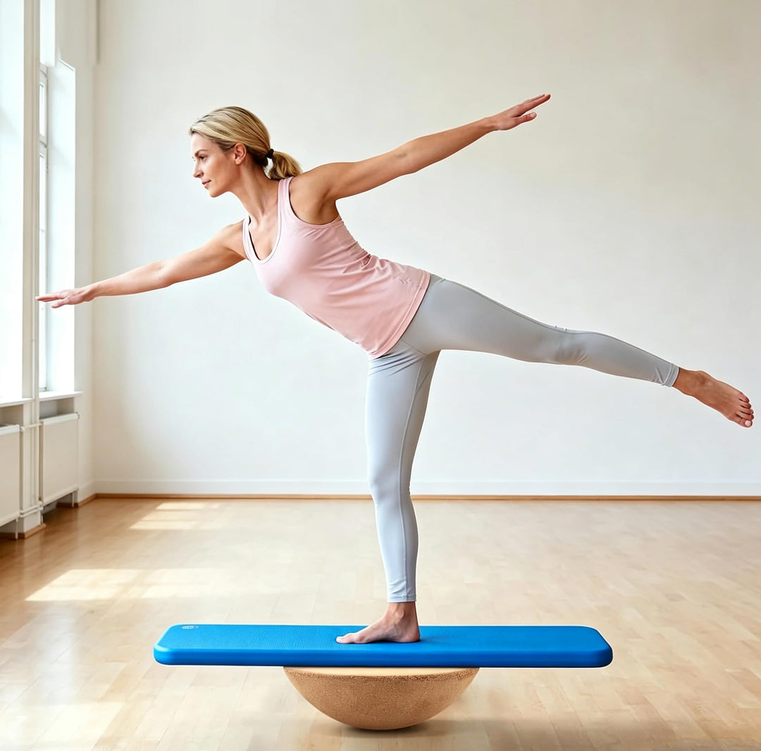 Kork Halbkugel Balance Board 30cm, Rutschfest Wackelbrett für Gleichgewichtstraining bis 120kg, Halb