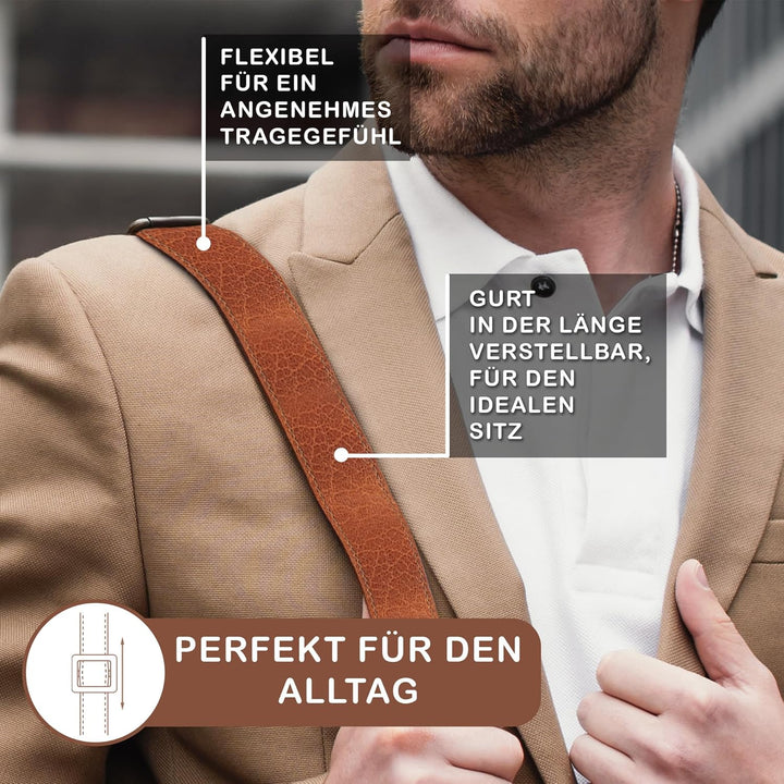 STILORD 'Tom' Vintage Leder Umhängetasche für Studium Uni Büro Arbeit 15 Zoll Laptoptasche DIN A4 Sc